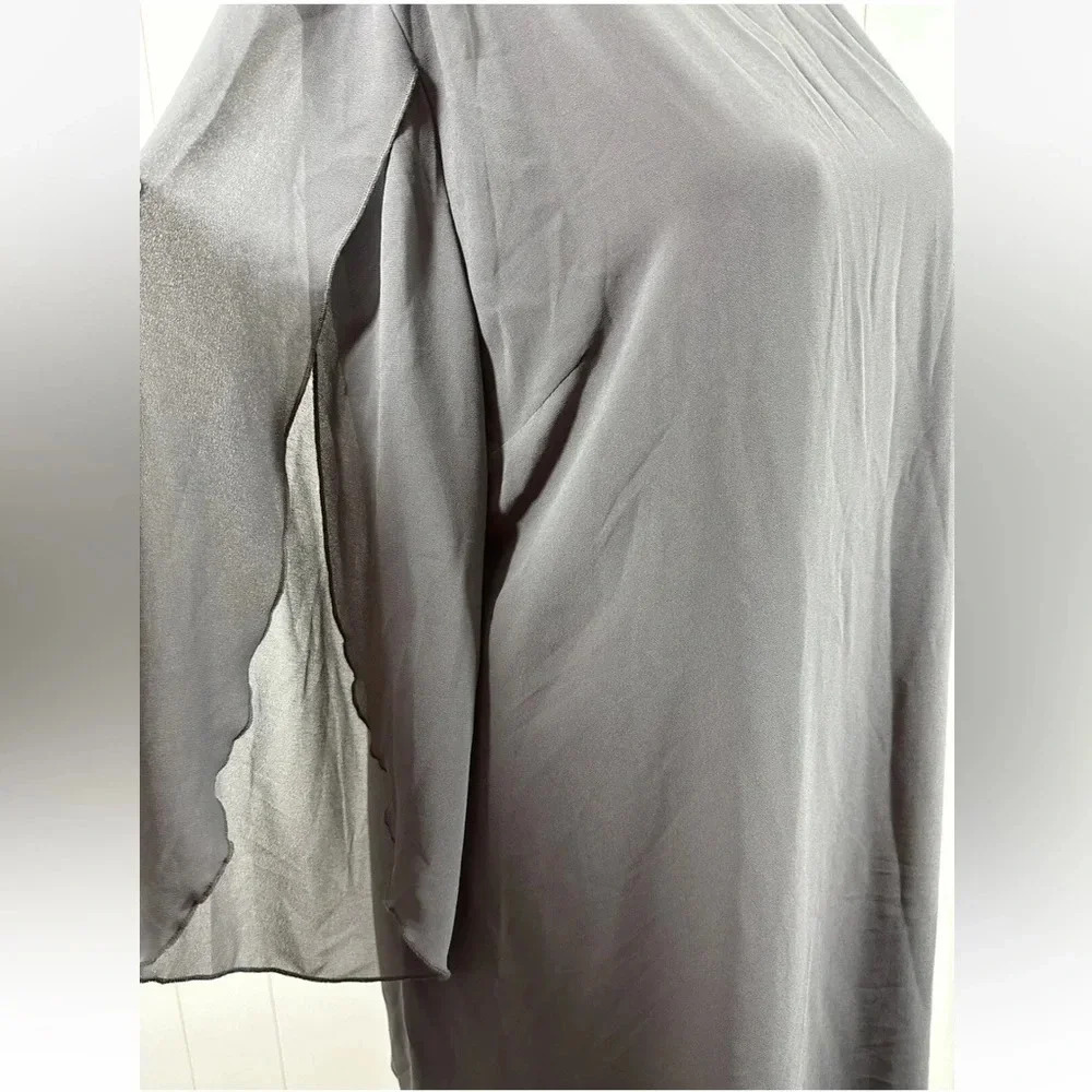 NWT Grace Karin Womens Gray Chiffon Split Sleeve Cocktail Dress Size 3XL - Picture 3 of 7